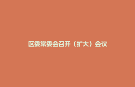 区委常委会召开（扩大）会议