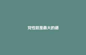 党性就是最大的德