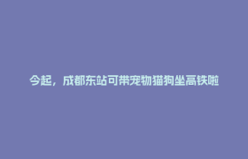 今起，成都东站可带宠物猫狗坐高铁啦