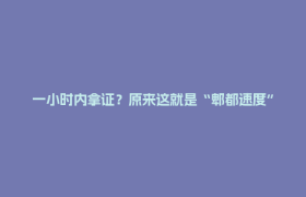 一小时内拿证？原来这就是“郫都速度”