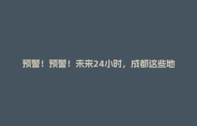 预警！预警！未来24小时，成都这些地方注意→