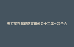 曹立军在郫都区宣讲省委十二届七次全会精神并调研