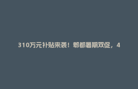 310万元补贴来袭！郫都暑期双促，4类消费券+4档购车补贴这样领→