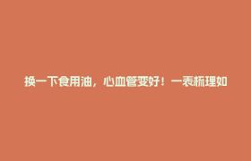 换一下食用油，心血管变好！一表梳理如何选油→