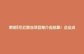 郫都・芯云智谷项目推介会启幕！企业点赞郫都营商沃土→
