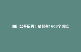 四川公开招聘！成都有1668个岗位