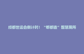 成都世运会倒计时！“郫都造”智慧厕所已“就位” ，功能颜值双在线→