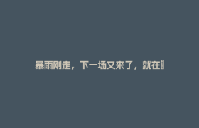 暴雨刚走，下一场又来了，就在→