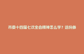 市委十四届七次全会精神怎么学？这份参会笔记请查收