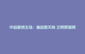 中超最燃主场：雄起震天响 文明更耀眼