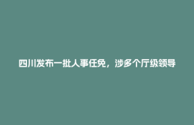 四川发布一批人事任免，涉多个厅级领导职务