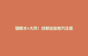 强降水+大风！成都这些地方注意