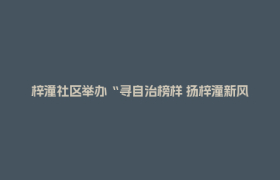 梓潼社区举办“寻自治榜样 扬梓潼新风”自治评优活动