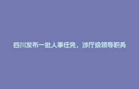 四川发布一批人事任免，涉厅级领导职务