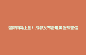 强降雨马上到！成都发布雷电黄色预警信号
