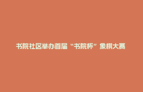 书院社区举办首届“书院杯”象棋大赛  以棋会友添活力