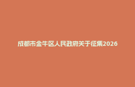 成都市金牛区人民政府关于征集2026年民生实事建议项目的通告