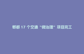 郫都 17 个交通“微治理”项目完工，让市民出行更安心