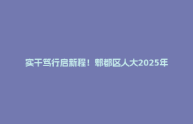 实干笃行启新程！郫都区人大2025年工作亮点回眸→