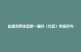 赵继东同全区新一届村（社区）党组织书记谈心谈话