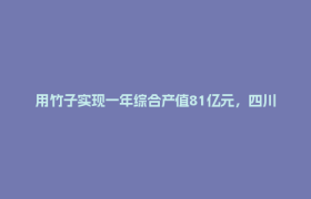 用竹子实现一年综合产值81亿元，四川这个县是如何做到的？