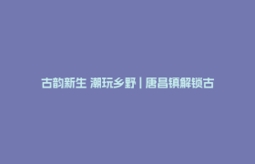 古韵新生 潮玩乡野 | 唐昌镇解锁古镇文旅新玩法→