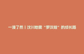 一漫了然丨汶川地震“罗汉娃”的成长路