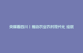 央媒看四川丨推动农业农村现代化 绘就中国农业新图景