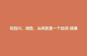 在四川，绿色，从来就是一个动词 绿满山川“立上游”
