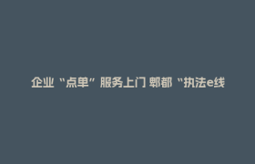 企业“点单”服务上门 郫都“执法e线通”跑出惠企减负“加速度”
