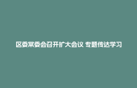 区委常委会召开扩大会议 专题传达学习市委十四届九次全会精神