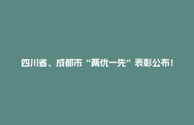 四川省、成都市“两优一先”表彰公布！郫都这些先进典型获表彰