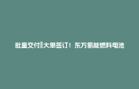 批量交付＋大单签订！东方氢能燃料电池与制氢装备双线突破，郫都氢能再提速