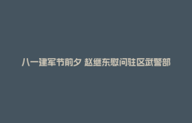 八一建军节前夕 赵继东慰问驻区武警部队官兵并走访慰问一线环卫工人