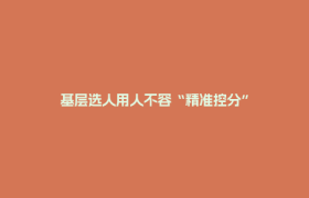 基层选人用人不容“精准控分”