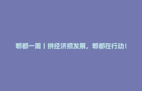 郫都一周丨拼经济抓发展，郫都在行动！各园区、街道（镇）、部门、国有公司“一把手”这周在忙啥