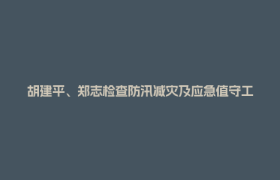 胡建平、郑志检查防汛减灾及应急值守工作