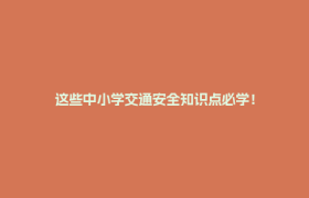 这些中小学交通安全知识点必学！