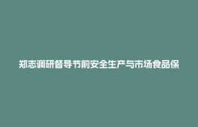 郑志调研督导节前安全生产与市场食品保供工作