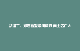 胡建平、郑志看望慰问教师 向全区广大教师和教育工作者致以节日祝贺和诚挚问候