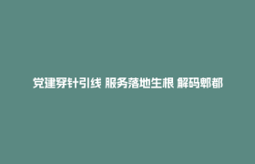 党建穿针引线 服务落地生根 解码郫都这个大型安置社区的蝶变秘诀