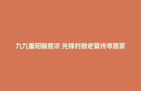九九重阳暖意浓 先锋村敬老宴传孝善家风