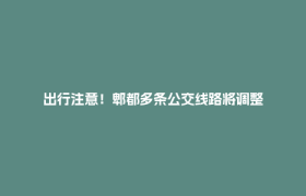 出行注意！郫都多条公交线路将调整
