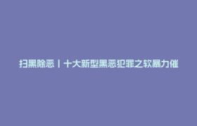 扫黑除恶丨十大新型黑恶犯罪之软暴力催收