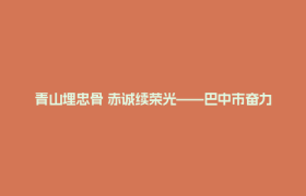 青山埋忠骨 赤诚续荣光——巴中市奋力书写新时代烈士褒扬工作“老区答卷”